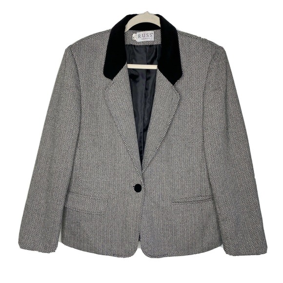 Russ Jackets & Blazers - RUSS Vintage Blazer Jacket Velvet Collar USA